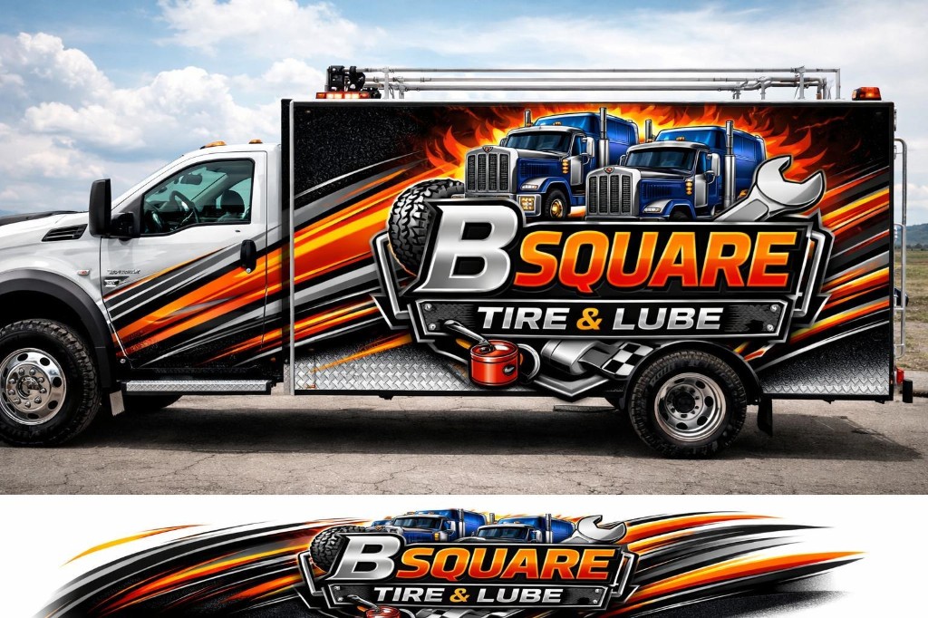 B Square Tire & Lube service truck